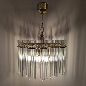 Brass And Glass Honsel Leuchten Chandelier