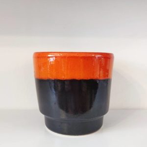 Orange & Black Ceramic Planter