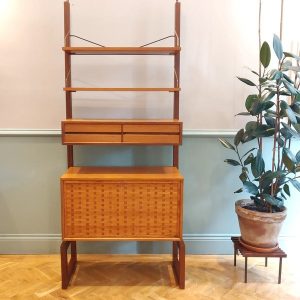 Poul Cadovius Royal System With Basket Weave Cabinet