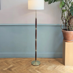Brass And Rosewood Floor Lamp