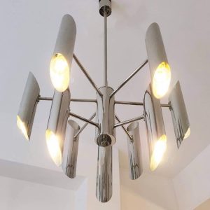 Sciolari Chrome Chandelier - 9 Bulb