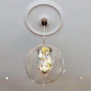 Doria Glass and Brass Pendant Light