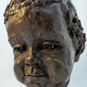 Spelter Bust On Wooden Stand