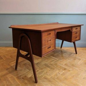 Svend Age Madsen Teak Desk Manufactured By Sigurd Hansen Moblefabrik