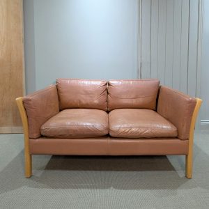 Tan Leather Sofa By Stouby