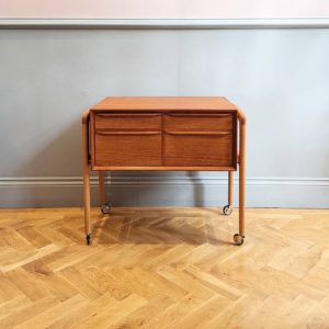 Teak And Oak Side Table