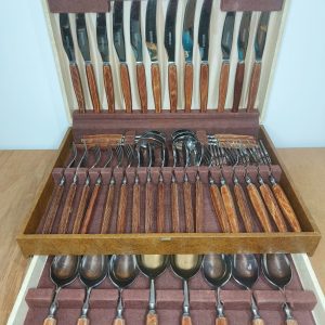 Wooden Handled Cutlery - 44 Piece Set