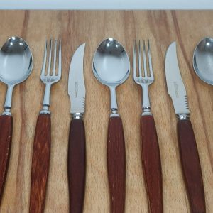 Teak Handled Cutlery - 18 Piece Set