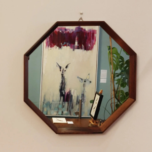 Octagonal Rosewood Mirror