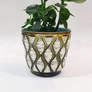 Green & White Patterned ü Keramik / übelacker Planter