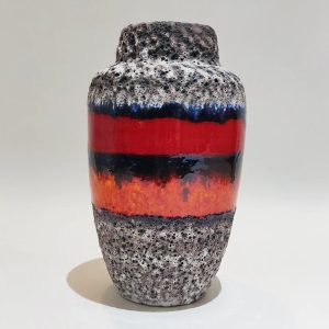 Grey And Orange West German Vase