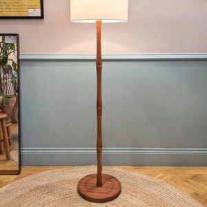 Beech And Brass Floor Lamp