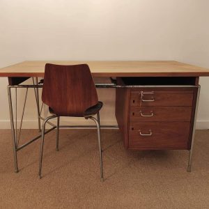 Teak And Metal Frame Desk